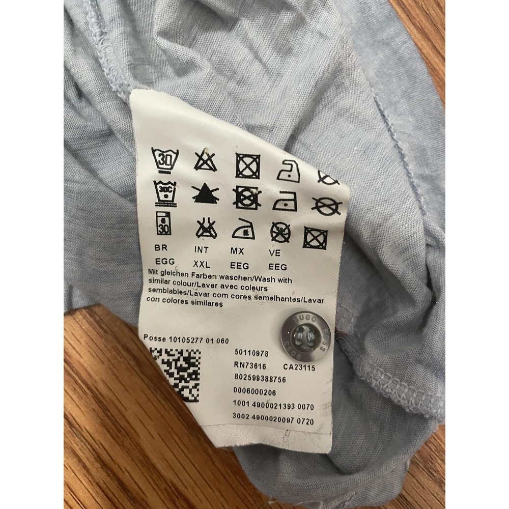 BOSS Hugo Boss Polo Mens 2XL Washed Blue Embroidered Logo - Picture 11 of 12